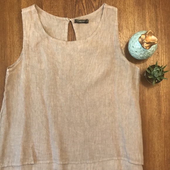 Lungo L'arno Light Brown Popover Linen Dress - Picture 2 of 2